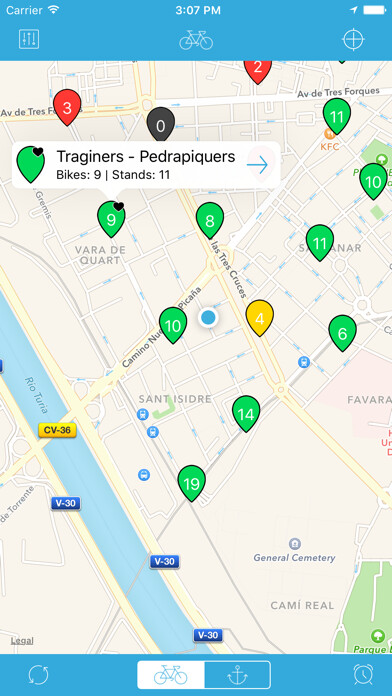 Emulate iPhone app Valencia Bikes - Valenbisi using MyAndroid