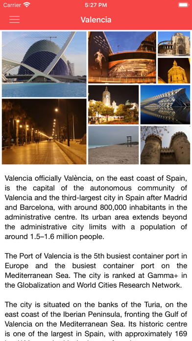 Emulate iPhone app Valencia Offline City Guide using MyAndroid