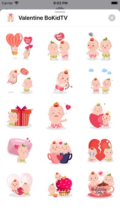 Emulate iPhone app Valentine Emoji Funny Stickers using MyAndroid Emulate iPhone app Valentine Emoji Funny Stickers using MyAndroid
