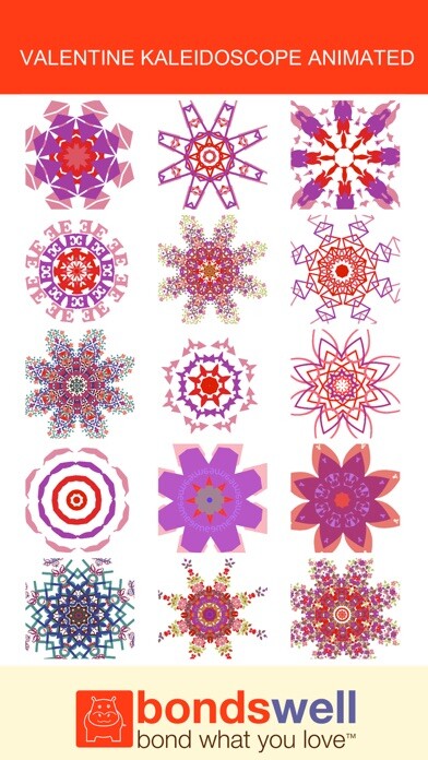 Emulate iPhone app Valentine Kaleidoscope Animate using MyAndroid