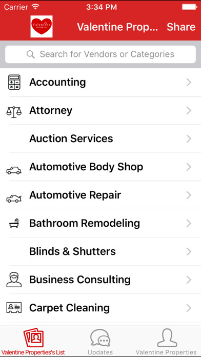 Emulate iPhone app Valentine Properties using MyAndroid