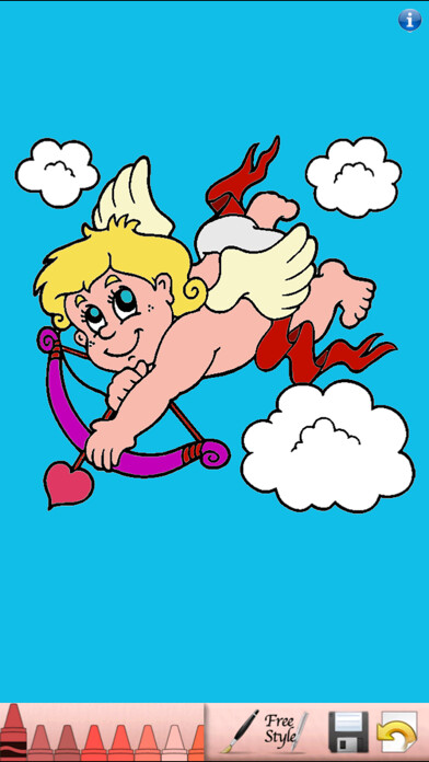 Emulate iPhone app Valentines Coloring Book using MyAndroid