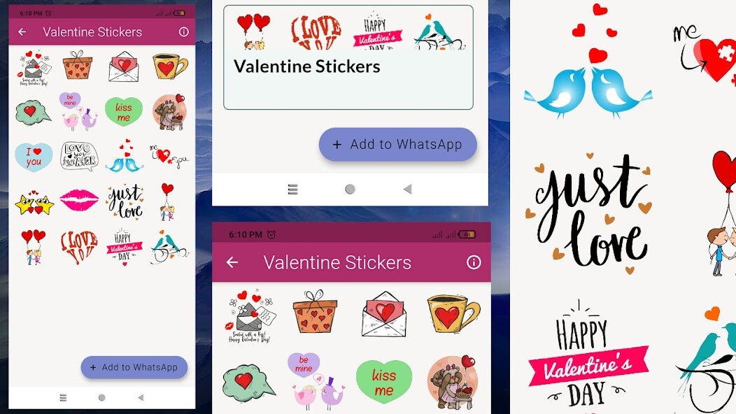 Run android online APK Valentine Sticker WAstickerapp from MyAndroid or emulate Valentine Sticker WAstickerapp using MyAndroid