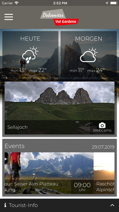 Emulate iPhone app Val Gardena Guestinfo using MyAndroid Emulate iPhone app Val Gardena Guestinfo using MyAndroid