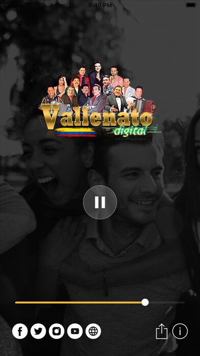 Emulate iPhone app Vallenato Digital using MyAndroid