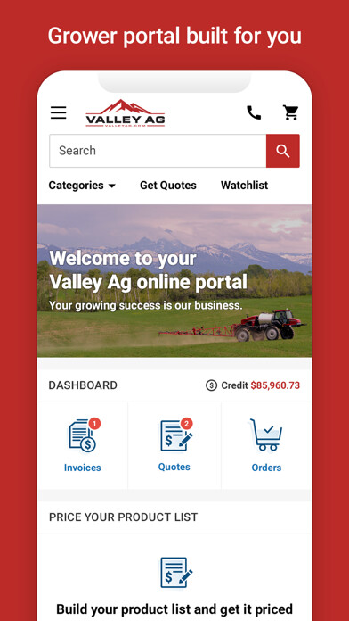 Emulate iPhone app Valley Agronomics using MyAndroid