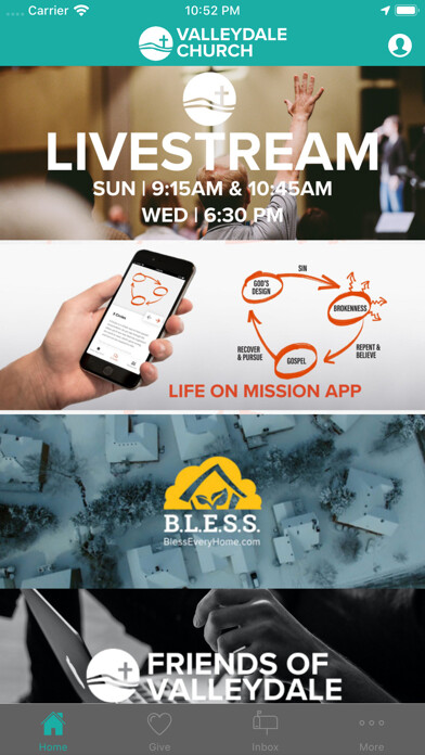 Emulate iPhone app Valleydale Church using MyAndroid