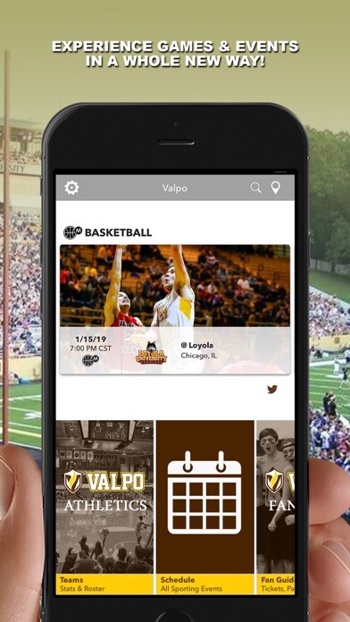 Emulate iPhone app Valpo Athletics using MyAndroid
