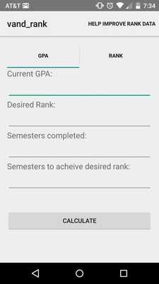 Emulate Android APK Vandegrift Rank Calculator