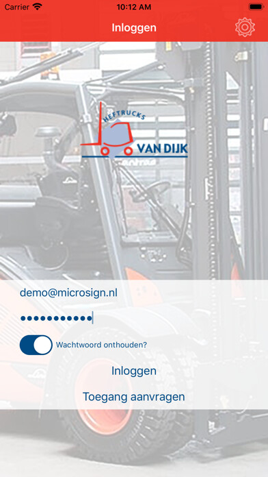 Emulate iPhone app Van Dijk Heftrucks using MyAndroid