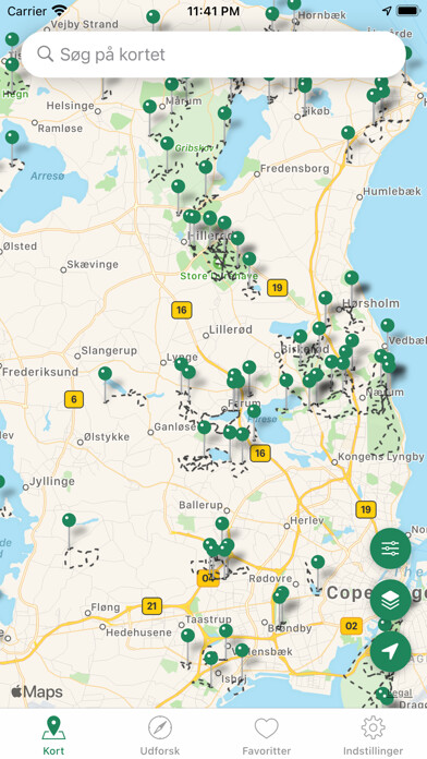 Emulate iPhone app Vandreruter og Vandreture i DK using MyAndroid