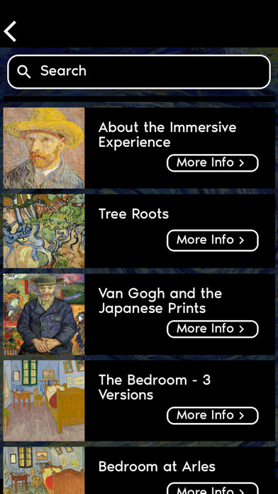 Emulate iPhone app Van Gogh Immersive - USA using MyAndroid
