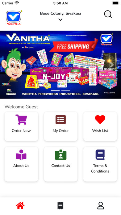 Emulate iPhone app VANITHA CRACKERS using MyAndroid