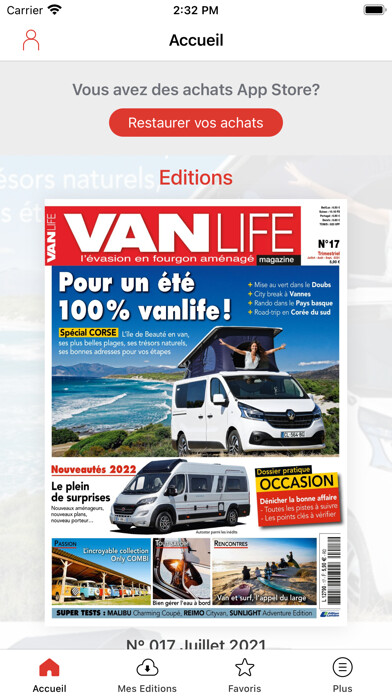 Emulate iPhone app Van Life Magazine using MyAndroid