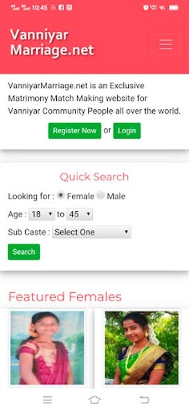 Run android online APK Vanniyar Marriages App from MyAndroid or emulate Vanniyar Marriages App using MyAndroid Run android online APK Vanniyar Marriages App from MyAndroid or emulate Vanniyar Marriages App using MyAndroid