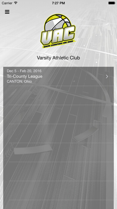 Emulate iPhone app Varsity Athletic Club using MyAndroid