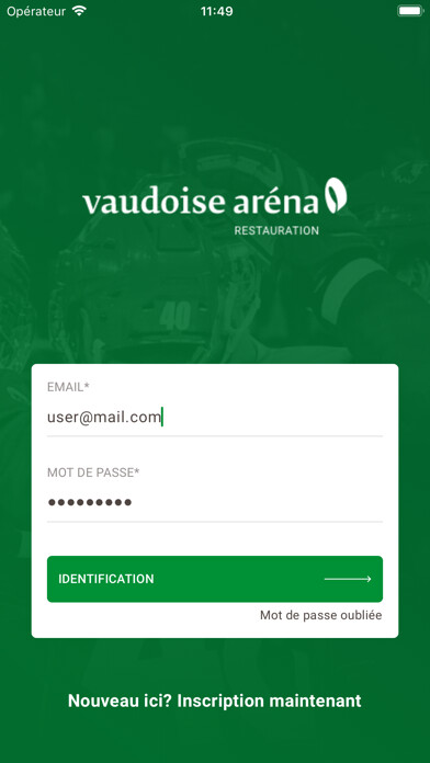 Emulate iPhone app Vaudoise Arena Restauration using MyAndroid