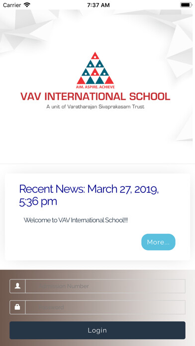 Emulate iPhone app VAV International School using MyAndroid
