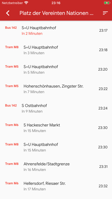 Emulate iPhone app VBB Live Fahrplan using MyAndroid