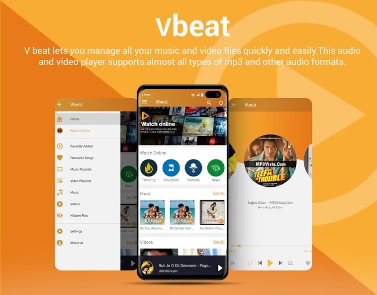 Run android online APK vbeat HD mediaplayer audio/video from MyAndroid or emulate vbeat HD mediaplayer audio/video using MyAndroid