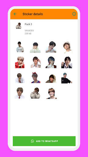Run android online APK V Bts Stickers WAStickerApps from MyAndroid or emulate V Bts Stickers WAStickerApps using MyAndroid