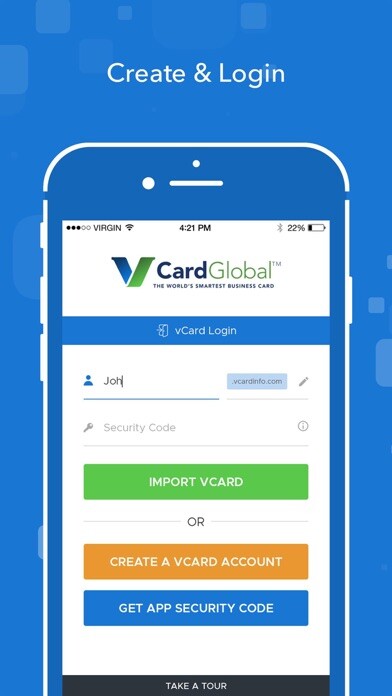 Emulate iPhone app vCard Global using MyAndroid Emulate iPhone app vCard Global using MyAndroid