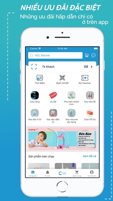 Emulate iPhone app VCC Silicone - Chất kết dính using MyAndroid