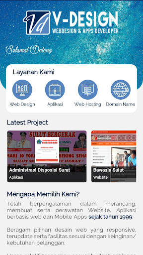 Run android online APK VDesign Manado Web Solution from MyAndroid or emulate VDesign Manado Web Solution using MyAndroid
