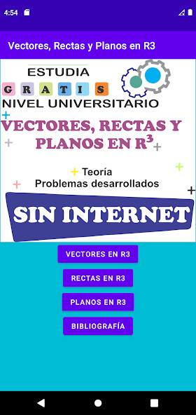 Run android online APK Vectores Rectas y Planos en R3 from MyAndroid or emulate Vectores Rectas y Planos en R3 using MyAndroid