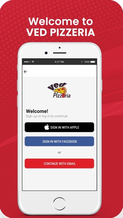 Emulate iPhone app Ved Pizzeria using MyAndroid