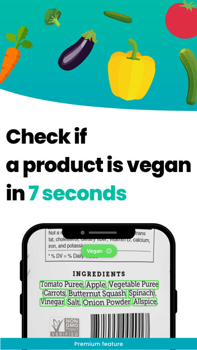 Emulate iPhone app Vegan Food Scanner using MyAndroid