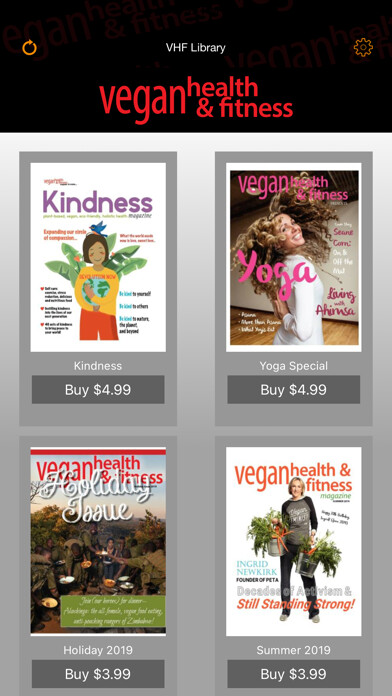 Emulate iPhone app Vegan Health & Fitness Mag using MyAndroid