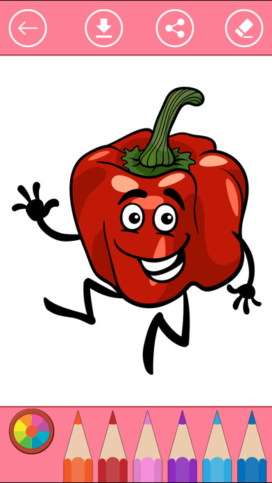 Emulate iPhone app Vegetable Coloring Book for Kids: Learn to color using MyAndroid