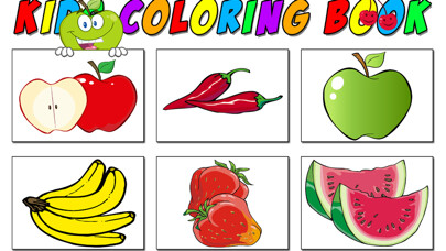 Emulate iPhone app Vegetables And Fruit Coloring Suitable For Toddler using MyAndroid