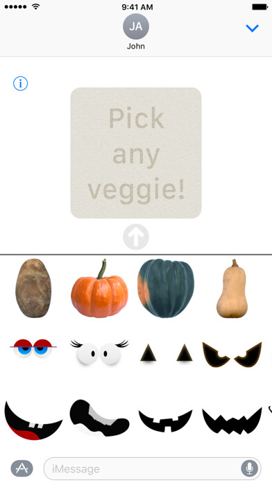 Emulate iPhone app Veggie Faces using MyAndroid