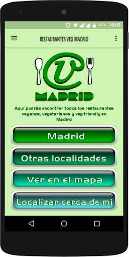 Run android online APK Veg Restaurants Madrid from MyAndroid or emulate Veg Restaurants Madrid using MyAndroid