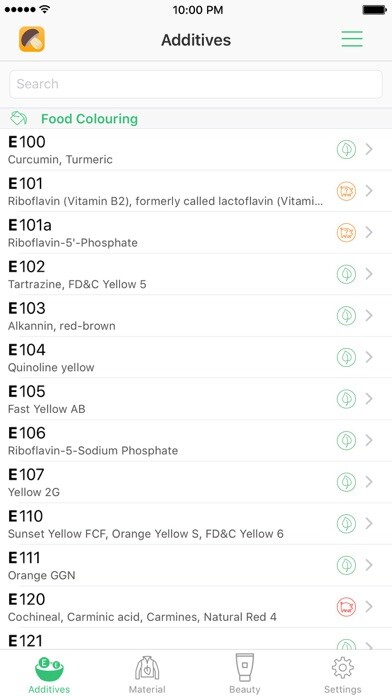 Emulate iPhone app Vegsafe - Personal vegan pocket helper using MyAndroid