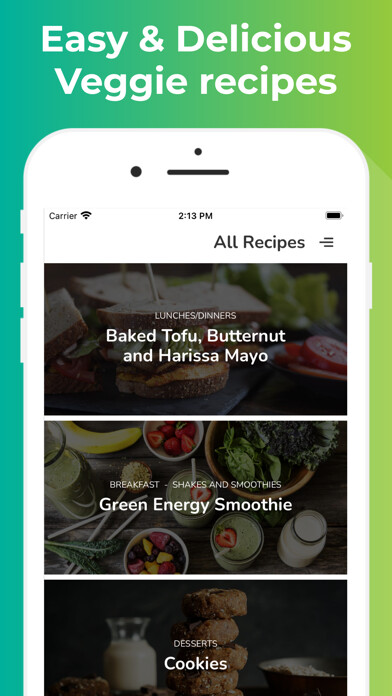 Emulate iPhone app VeGyGy - Vegan recipes using MyAndroid Emulate iPhone app VeGyGy - Vegan recipes using MyAndroid