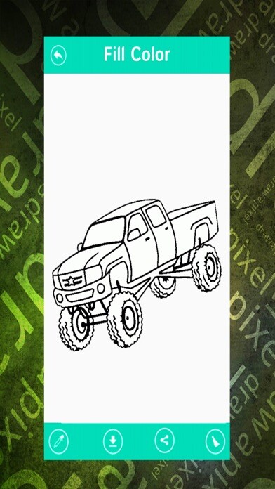 Emulate iPhone app Vehicle Coloring Book-Car Drawing & Painting Pages using MyAndroid