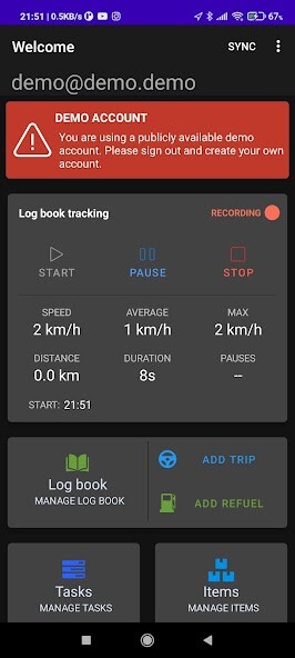 Run android online APK Vehicle Log Book from MyAndroid or emulate Vehicle Log Book using MyAndroid