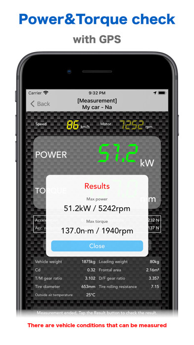 Emulate iPhone app Vehicle Power Meter using MyAndroid