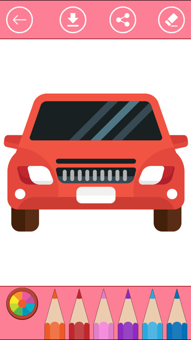 Emulate iPhone app Vehicles coloring book for kids: Learn to color using MyAndroid