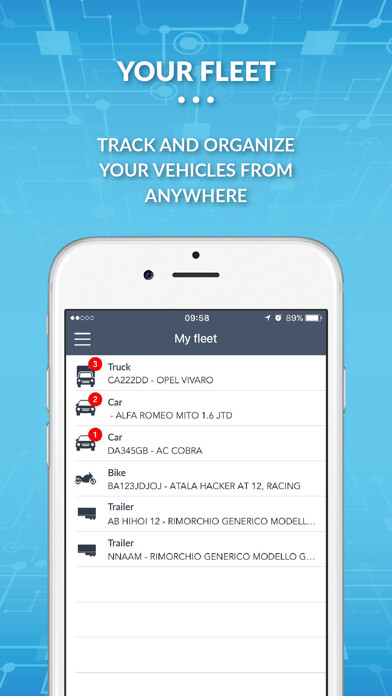 Emulate iPhone app Veicoli - Business using MyAndroid