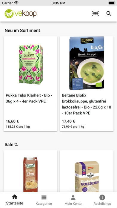 Emulate iPhone app vekoop - veganer Onlineshop using MyAndroid Emulate iPhone app vekoop - veganer Onlineshop using MyAndroid