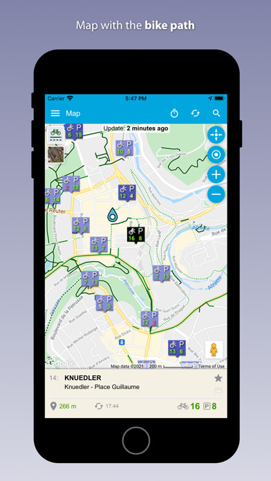 Emulate iPhone app Veloh Luxembourg using MyAndroid