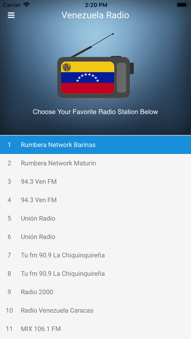 Emulate iPhone app Venezuela Radio Station FM using MyAndroid Emulate iPhone app Venezuela Radio Station FM using MyAndroid