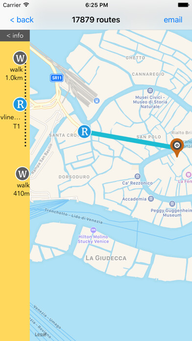 Emulate iPhone app Venice Public Transport Guide using MyAndroid