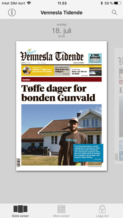Emulate iPhone app Vennesla Tidende eAvis using MyAndroid Emulate iPhone app Vennesla Tidende eAvis using MyAndroid