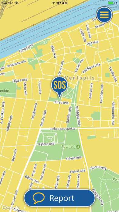 Emulate iPhone app Ventspils SOS using MyAndroid