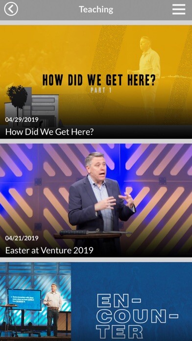 Emulate iPhone app Venture Christian Church using MyAndroid
